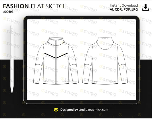 Mens Jacket Flat Sketch