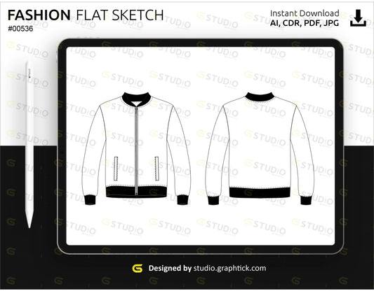 Mens Jacket Flat Sketch