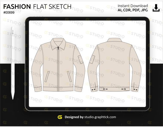 Mens Jacket Flat Sketch