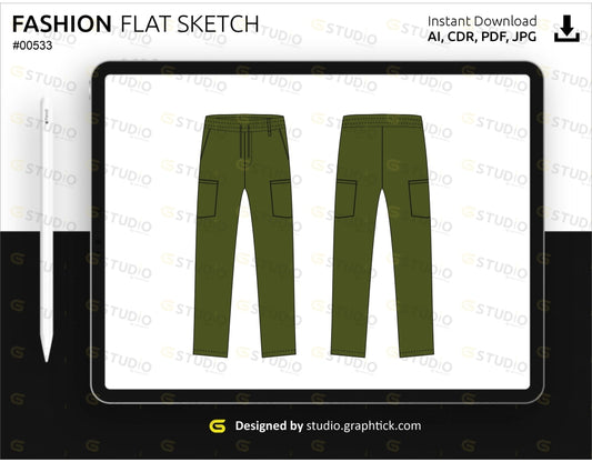 Mens Jogger Flat Sketch Pants