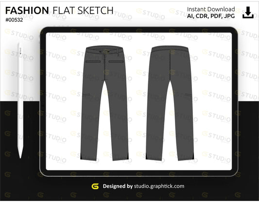 Mens Jogger Pant Flat Sketch Pants