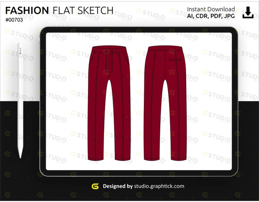 Mens Jogger Pant Flat Sketch Pants