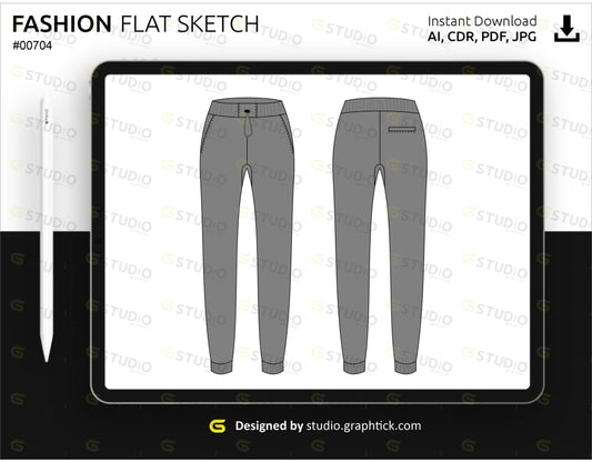 Mens Jogger Pant Flat Sketch Pants