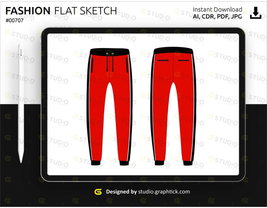 Mens Jogger Pant Flat Sketch Pants