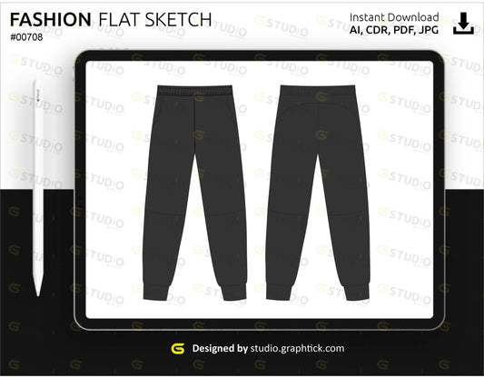 Mens Jogger Pant Flat Sketch Pants