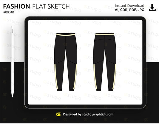 Mens Jogger Pants Flat Sketch