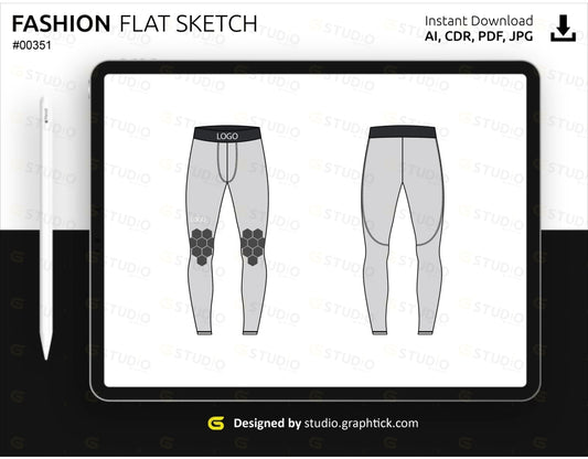 Mens Leggings Flat Sketch