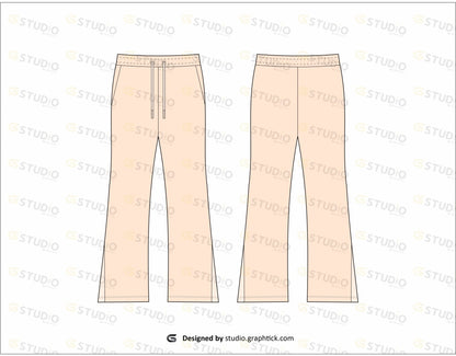 Open Bottom Panel MENS OPEN BOTTOM PANEL TROUSER FLAT SKETCH – shop.graphtick.com