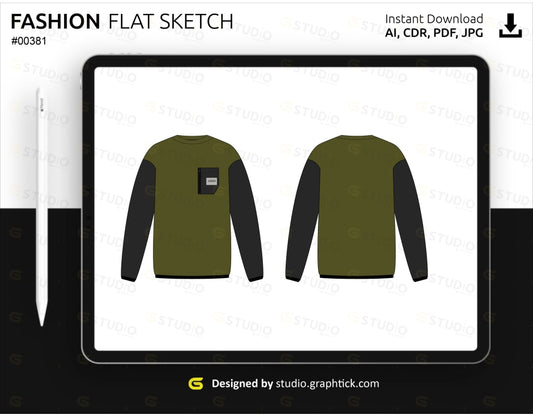 Mens Oversized Jumper Flat Sketch