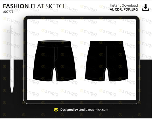 Mens Shorts Flat Sketch