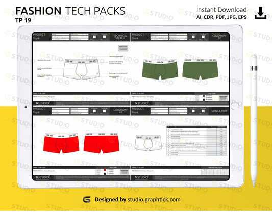 Mens Trunk Tech Pack Template