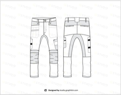 Mens Workwear Pants Flat Sketch