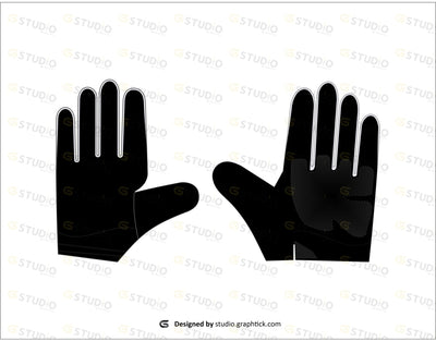 Motocross Gloves Flat Sketch