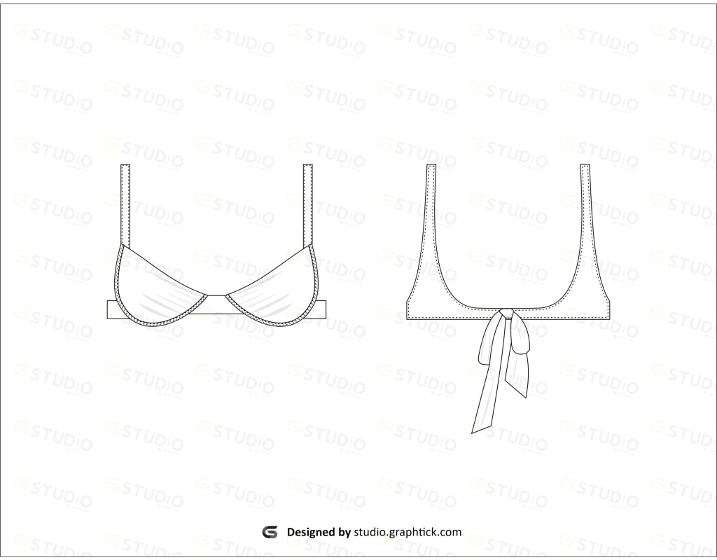 Plunge Bra Flat Sketch Bras