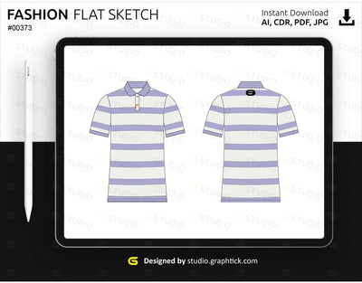 Polo Shirt Flat Sketch