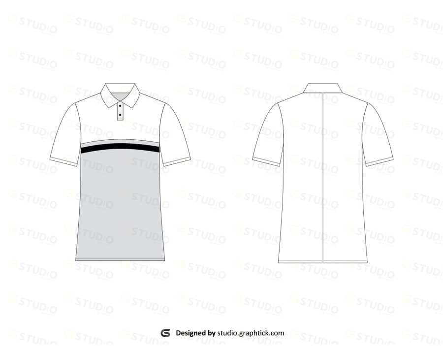 Polo Shirt Flat Sketch