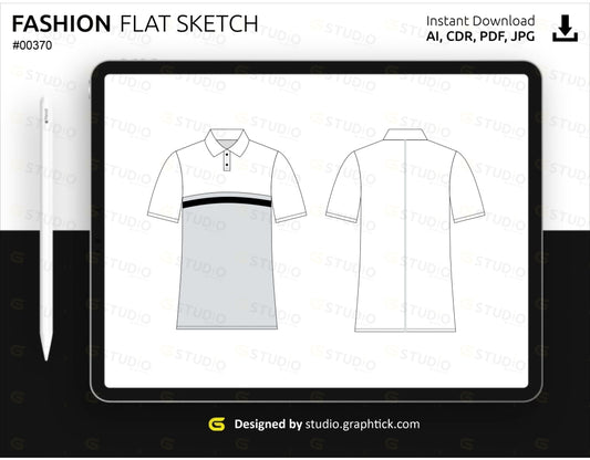 Polo Shirt Flat Sketch