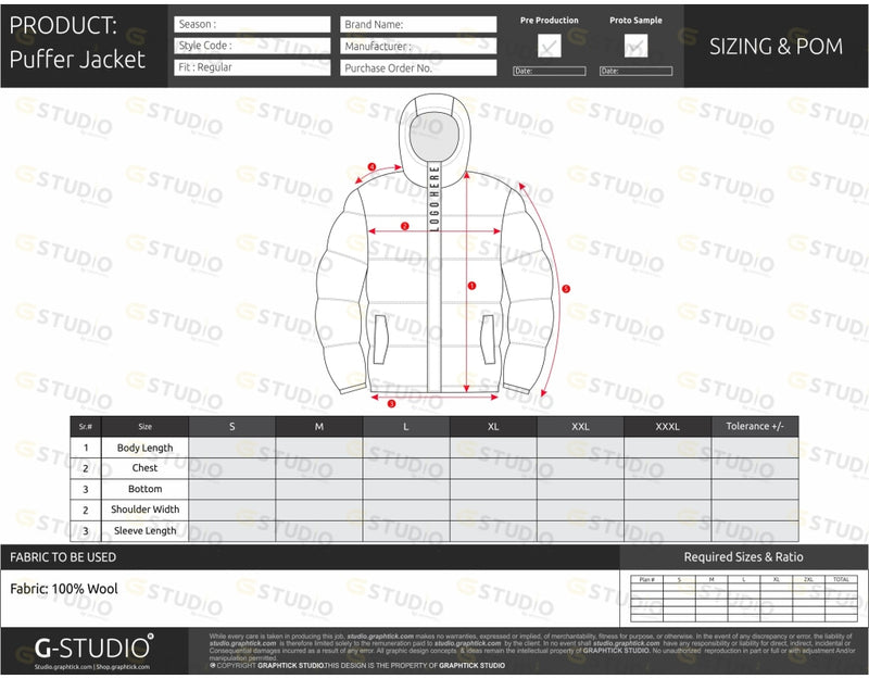 PUFFER JACKET TECH PACK TEMPLATE - shop.graphtick.com