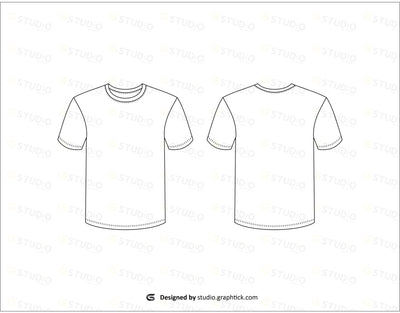 Short Sleeve Tee Shirt Flat Sketch