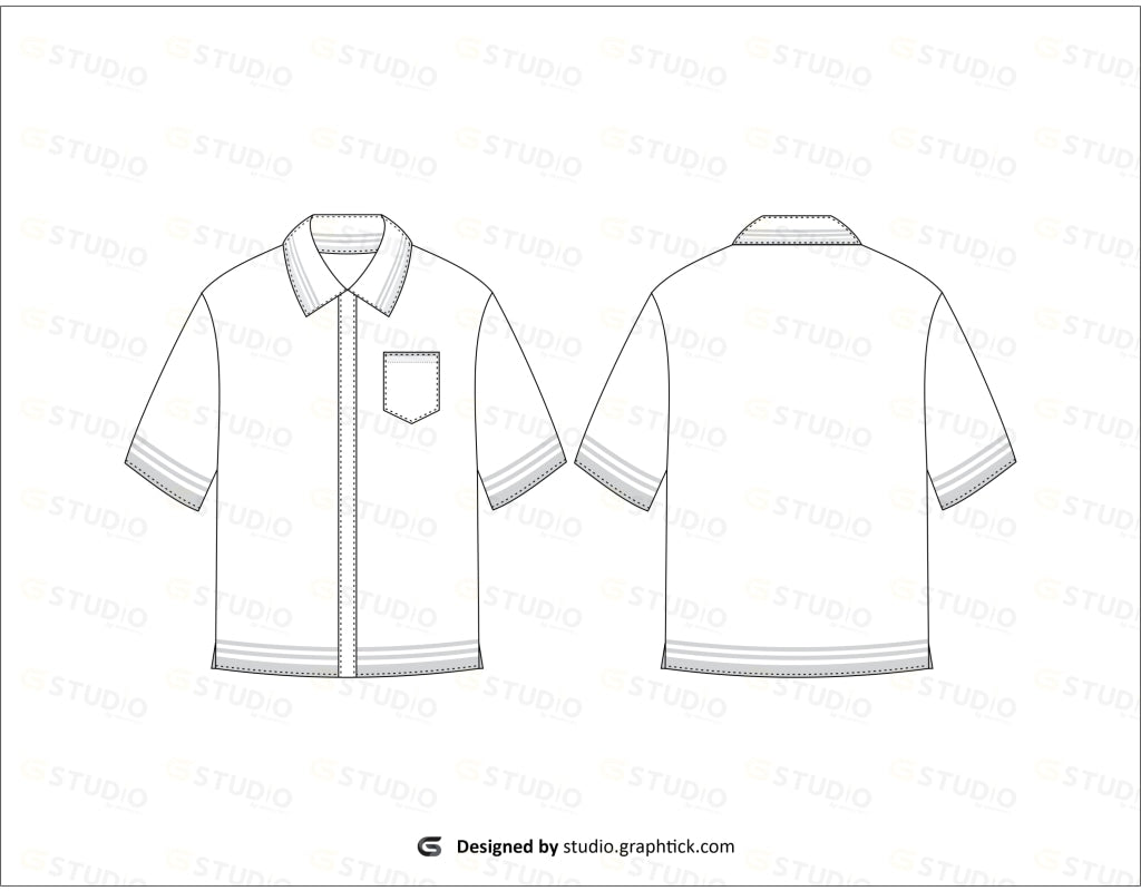 Button down shirt outlet flat sketch