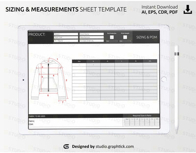 Sizing And Measurements Sheet Template Fashion Template