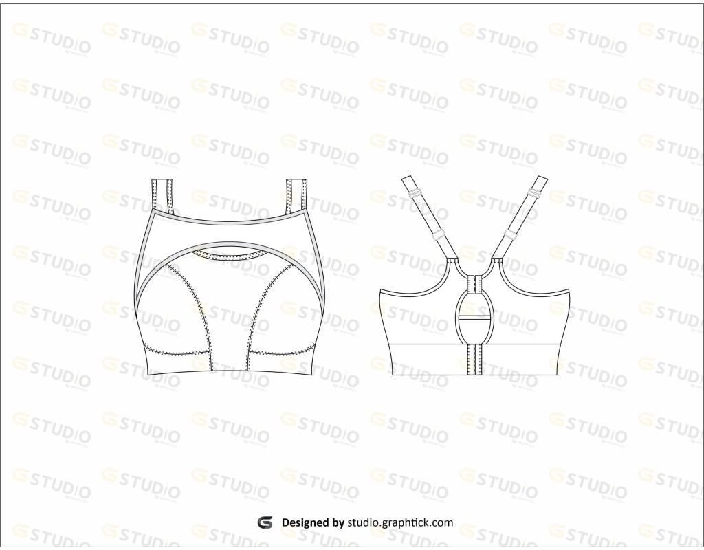 Sports Bra Flat Sketch