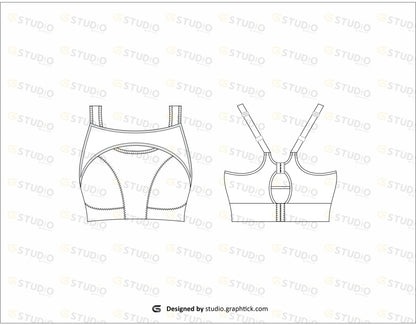 Sports Bra Flat Sketch