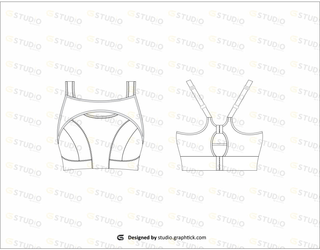 Sports Bra Flat Sketch