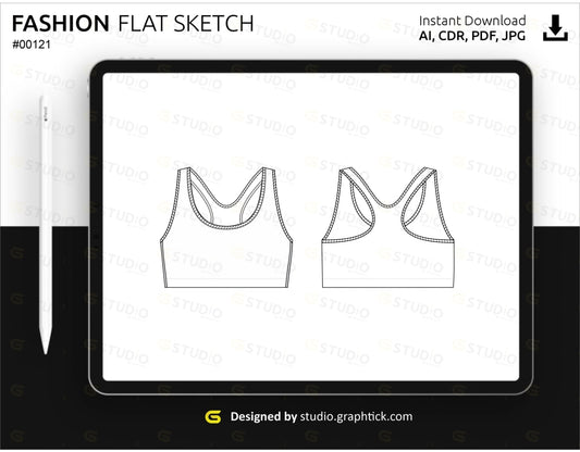 Sports Bra Flat Sketch Bras