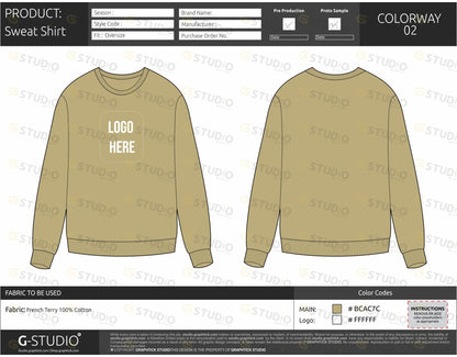 Sweatshirt Tech Pack Template