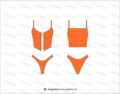 Swimsuit Flat Sketch