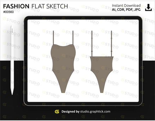 Swimwear Flat Sketch Swimwear