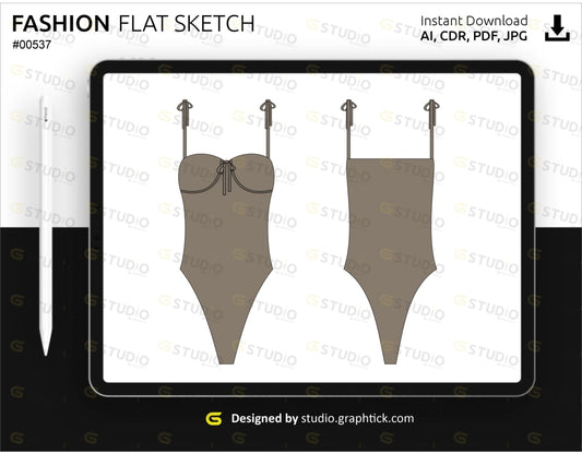 Swimwear Flat Sketch Swimwear