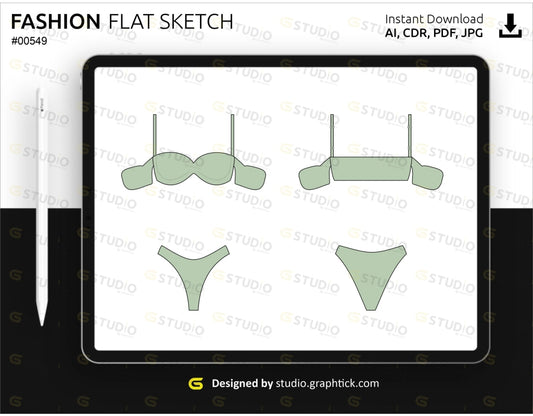 Swimwear Flat Sketch Bikini