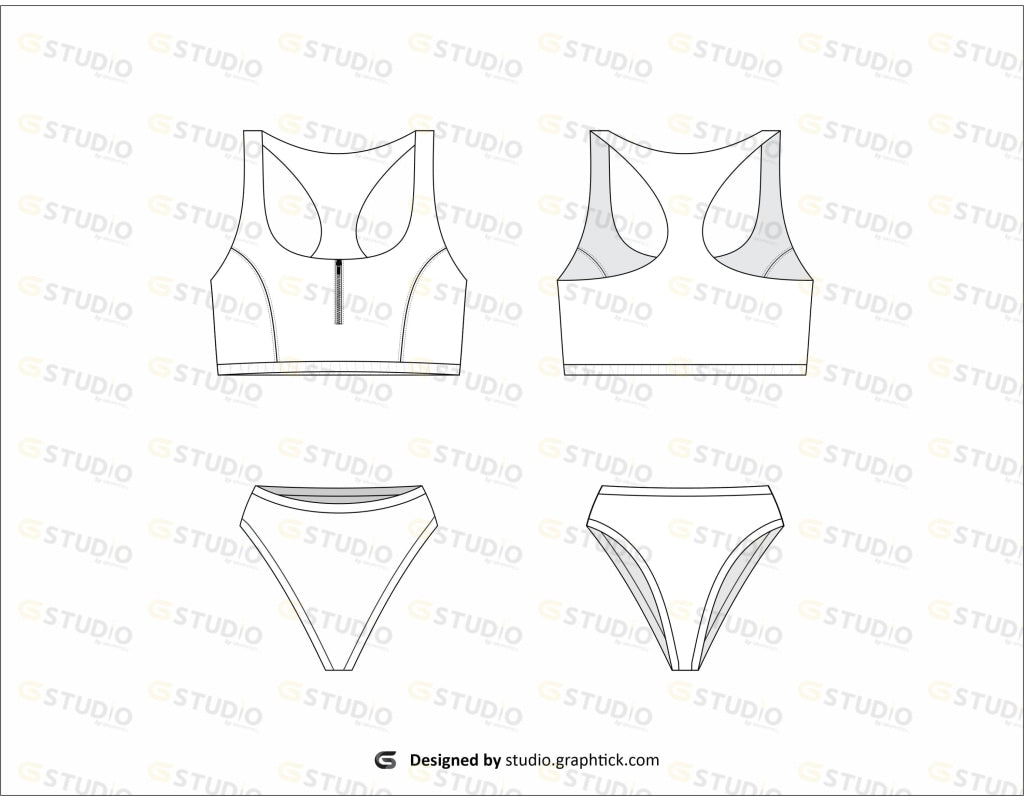 Swimwear Flat Sketch Bikini