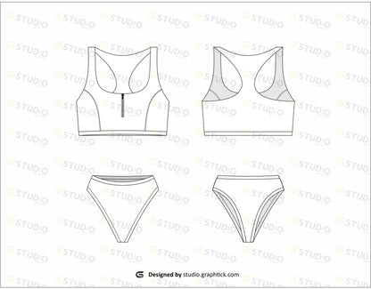 Swimwear Flat Sketch Bikini