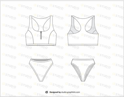 Swimwear Flat Sketch Bikini