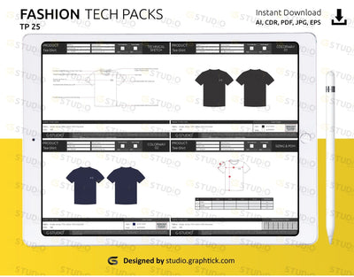 Tee Shirt Tech Pack Template