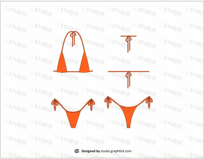 Triangle Bikini Flat Sketch