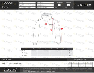Turtle Neck Hoodie Tech Pack Template