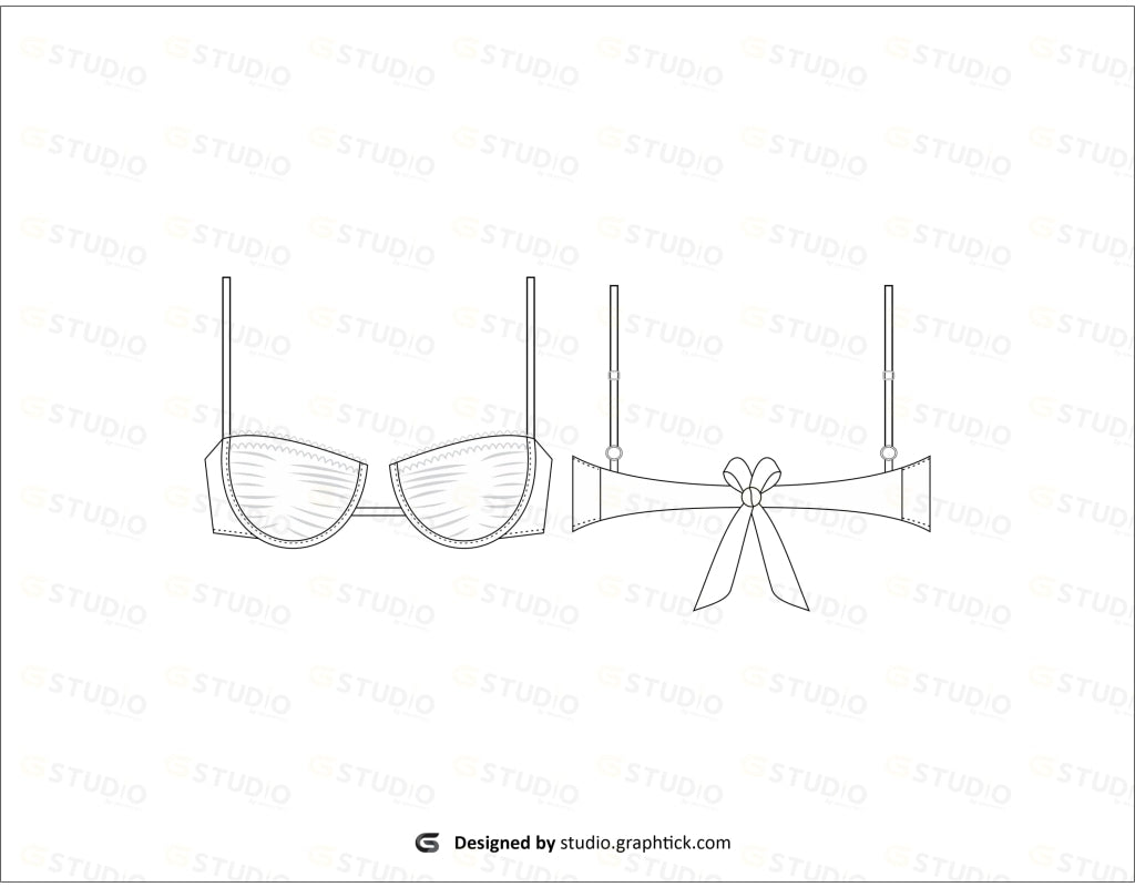 Underwire Bra Flat Sketch Bras