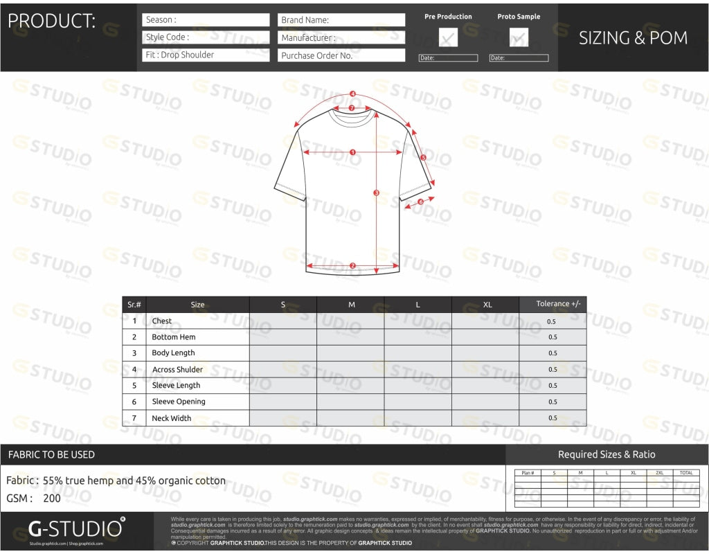 Unisex Tee Shirt Tech Pack Template