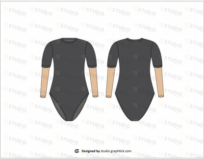 Womens Bodysuit Flat Sketch