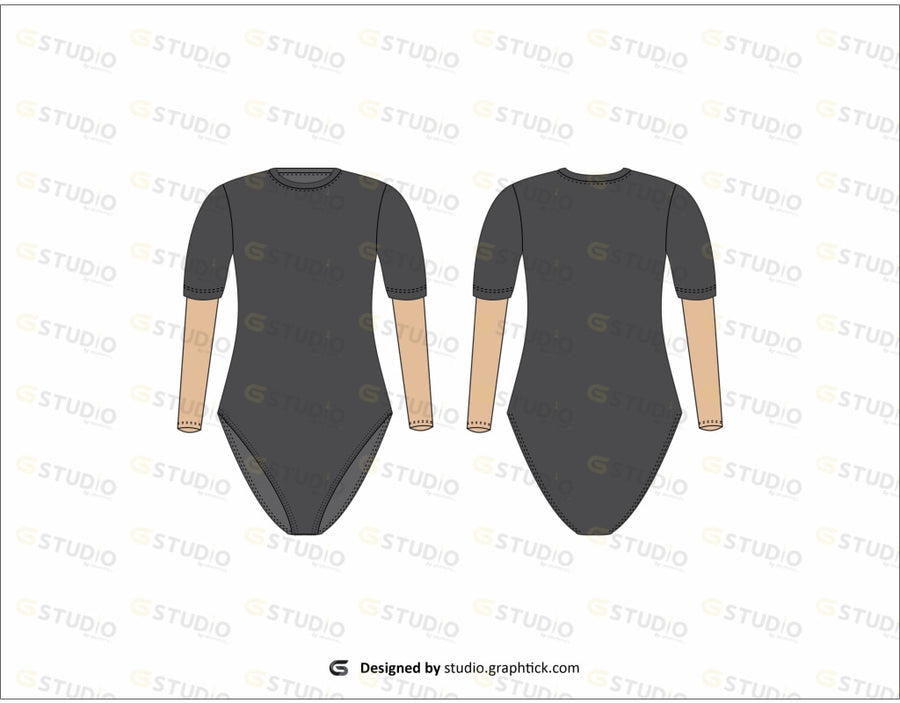 Womens Bodysuit Flat Sketch