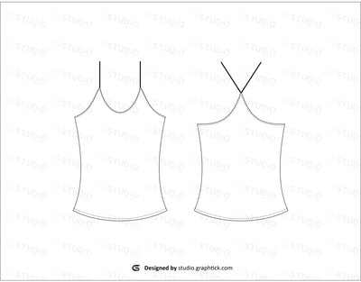 Womens Camisole Tops Flat Sketch