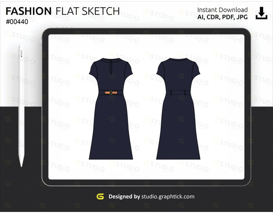 Womens Dress Flat Sketch