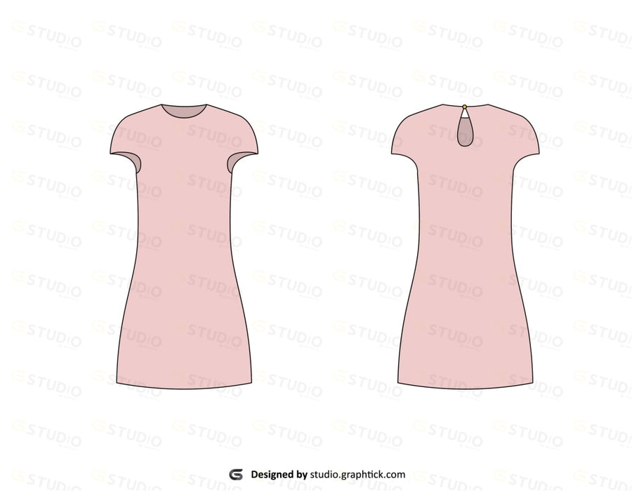 Womens Dress Flat Sketch Dress
