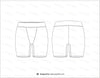 Womens Fitness Shorts Flat Sketch
