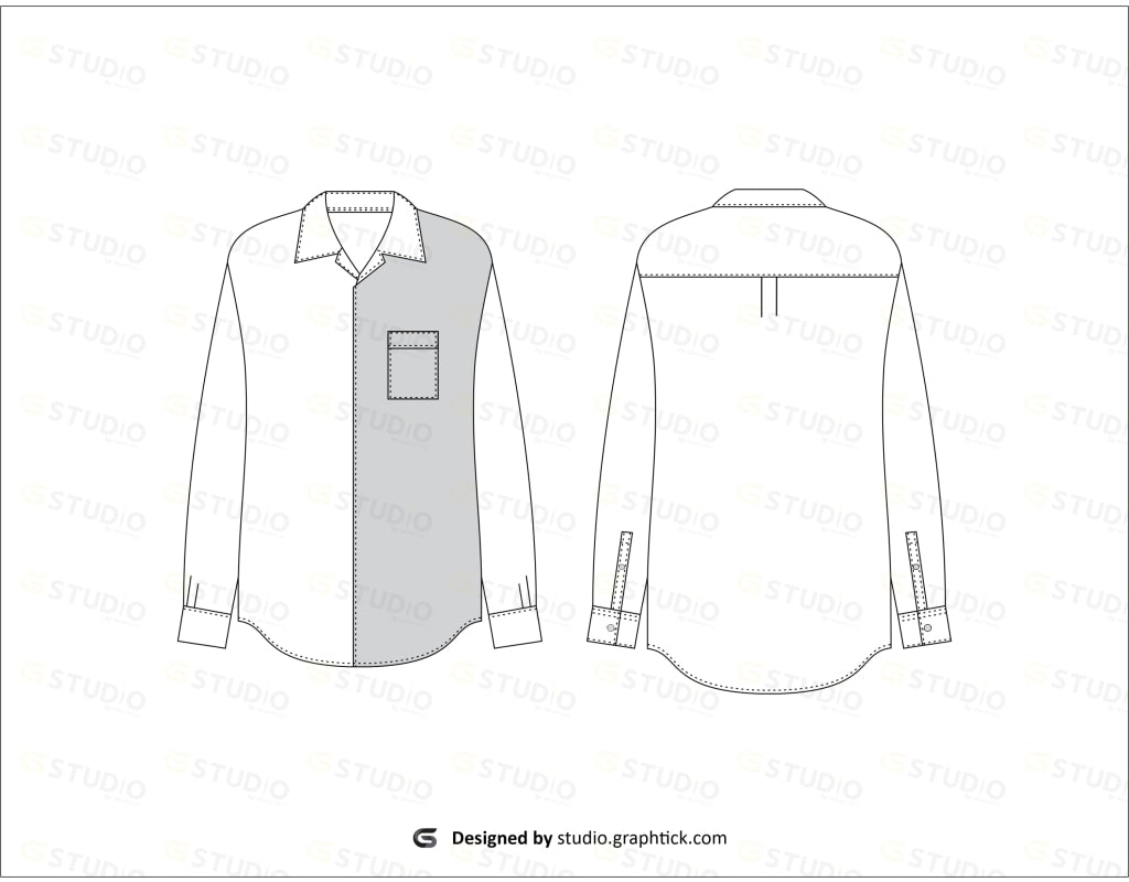 Buy Women Oversize Blouse Vector Fashion Flat Sketches / Fashion Technical  Illustration Template / High-low Shirt With Hidden Placket Online in India  - Etsy