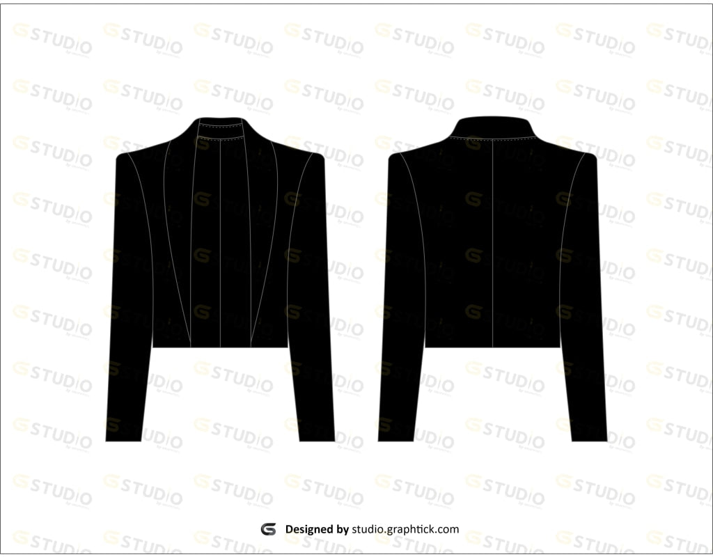 Womens Jacket Flat Sketch Coats & Jackets